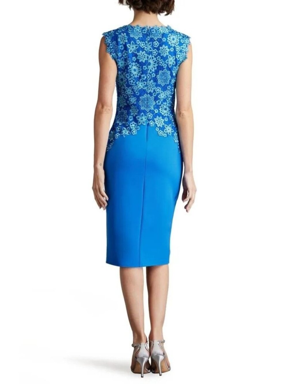 Tadashi Shoji Women's Floral Embroidered Lace Sleeveless Sheath Dress Size 4 - Picture 3 of 5